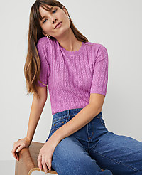 Scalloped Pointelle Sweater carousel Product Image 3
