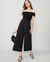 The Petite Belted Cropped Palazzo Pant in Poplin carousel Product Image 2
