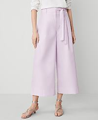 The Petite Belted Cropped Palazzo Pant in Poplin carousel Product Image 2