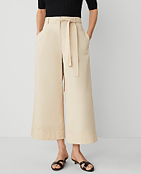 The Belted Cropped Palazzo Pant in Poplin carousel Product Image 2