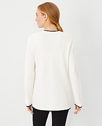 Tipped V-Neck Sweater Blazer carousel Product Image 2