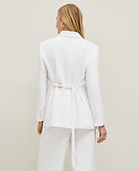 Petite Crinkled Belted Blazer carousel Product Image 2