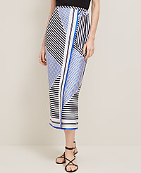 Petite Striped Satin Sarong Skirt carousel Product Image 2