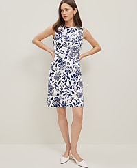 Floral Linen Blend Shift Dress carousel Product Image 1