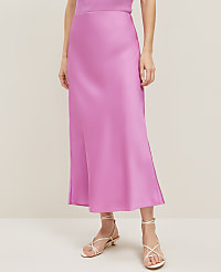 Satin Bias Midi Slip Skirt carousel Product Image 2