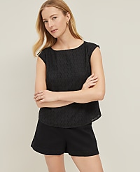 Eyelet Sleeveless Crew Neck Top carousel Product Image 1