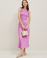 Satin Bias Midi Slip Skirt carousel Product Image 1