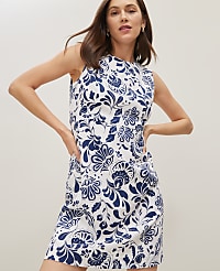 Floral Linen Blend Shift Dress carousel Product Image 3