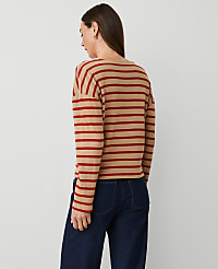 Petite Weekend Collection Stripe Relaxed Long Sleeve Top carousel Product Image 2