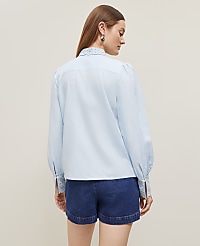 Embroidered Linen Blend Pocket Shirt carousel Product Image 2