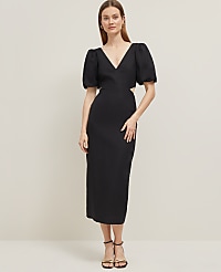 Linen Blend Cutout Dress carousel Product Image 3