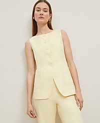 Linen Blend Long Vest carousel Product Image 1
