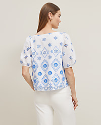 Geo Embroidered Boatneck Popover carousel Product Image 2