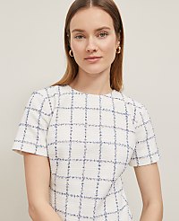 Petite Plaid Tweed Button Pocket Dress carousel Product Image 1