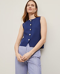 Petite Crew Neck Sweater Vest carousel Product Image 1