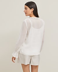 Petite Tie Neck Ruffle Popover carousel Product Image 2