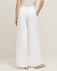 The Petite Belted Wide-Leg Pant in Linen Blend carousel Product Image 3