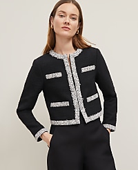 Trimmed Tweed Cropped Jacket carousel Product Image 3