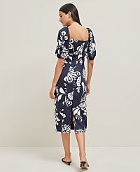 Floral Puff Sleeve Midi Dress carousel Product Image 2