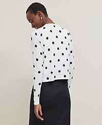 Petite Dotted Cropped Open Cardigan carousel Product Image 2