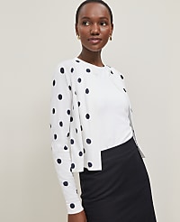 Dotted Cropped Open Cardigan carousel Product Image 1