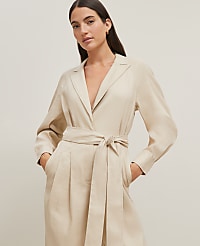 Petite Linen Blend Wide-Leg Jumpsuit carousel Product Image 5