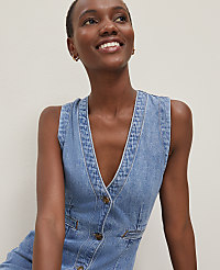 Petite Denim V-Neck Shirtdress carousel Product Image 4