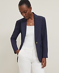 Fluid Crepe Fitted Long Blazer carousel Product Image 4