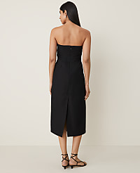 Petite Strapless Linen Blend Midi Dress carousel Product Image 2