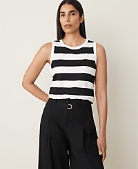Petite Striped Sleeveless Top carousel Product Image 1