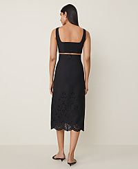 Petite Embroidered Strappy Midi Dress carousel Product Image 2