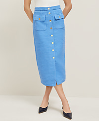 Petite Tweed Button Column Skirt carousel Product Image 2