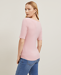 Scoop Neck Elbow Sleeve Tee carousel Product Image 2