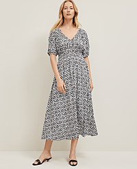 Floral Smocked Puff Sleeve Dress carousel Product Image 1