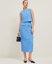 Tweed Button Column Skirt carousel Product Image 1