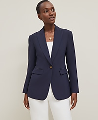 Fluid Crepe Fitted Long Blazer carousel Product Image 3