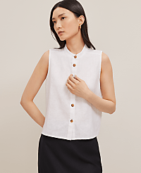 Linen Sleeveless Shirt carousel Product Image 1