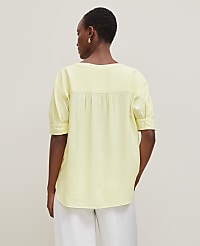 Half Sleeve Linen Blend Popover carousel Product Image 2
