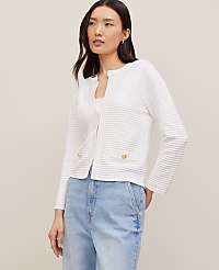 Ribbed 3/4 Sleeve Sweater Jacket carousel Product Image 1