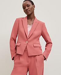 Fitted Blazer in Crinkle Crepe carousel Product Image 3