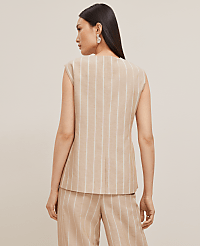 The Tucked Waist Vest in Pinstripe carousel Product Image 2