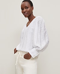 Embroidered V-Neck Popover carousel Product Image 4