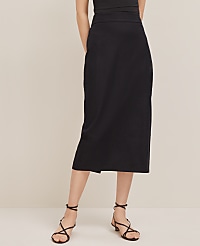 The Petite Linen Blend Clean Midi Skirt carousel Product Image 2