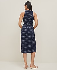 Petite Polka Dot Halter Wrap Midi Dress carousel Product Image 2