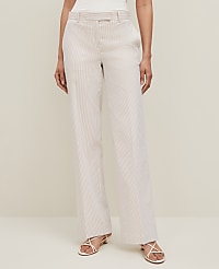 The Straight Trouser in Striped Seersucker - Curvy Fit carousel Product Image 1