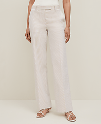 The Petite Straight Trouser in Striped Seersucker - Curvy Fit carousel Product Image 1