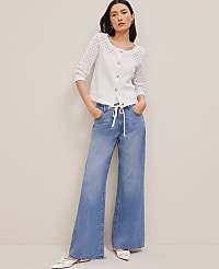 The Petite Drawstring Slouchy Palazzo Jean carousel Product Image 1