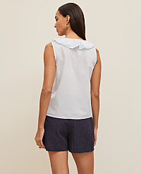 Pintucked Ruffle Sleeveless Top carousel Product Image 2
