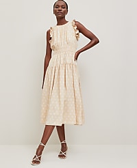 Petaled Ruffle Midi Dress carousel Product Image 1