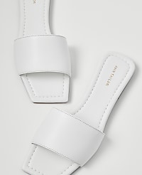 Leather Single Strap Slide Sandals carousel Product Image 2
